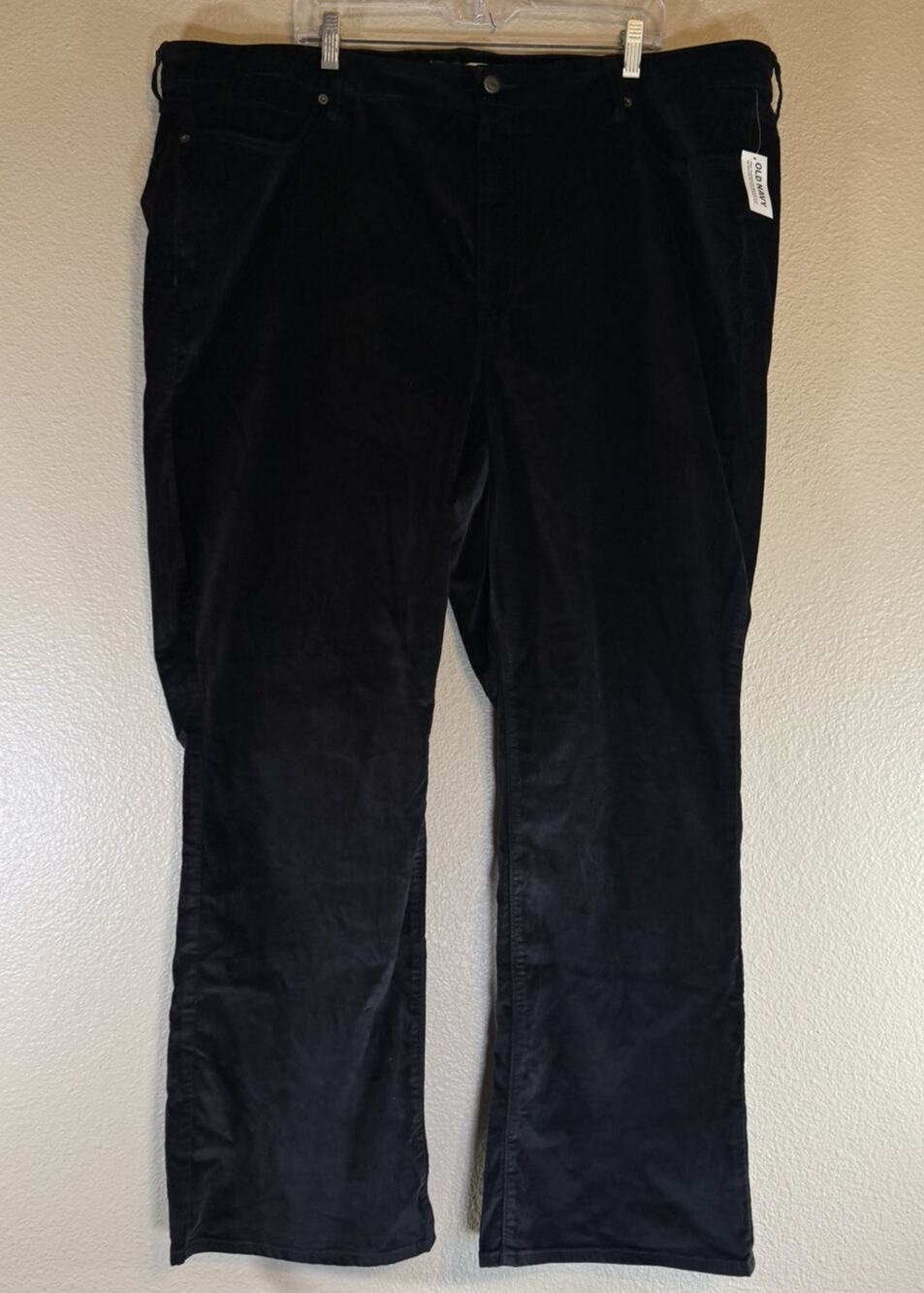 Old Navy Plus 24 Black Velvet Extra High Rise Baby Boot-Cut Secret Smooth Pocket